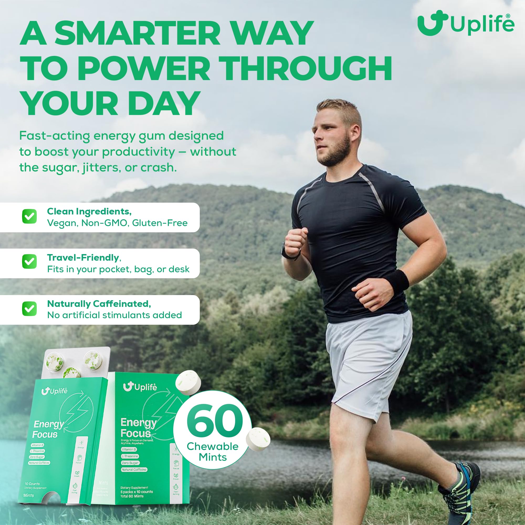 UPLIFE Absorption rapide Menthe boost fluide et durable