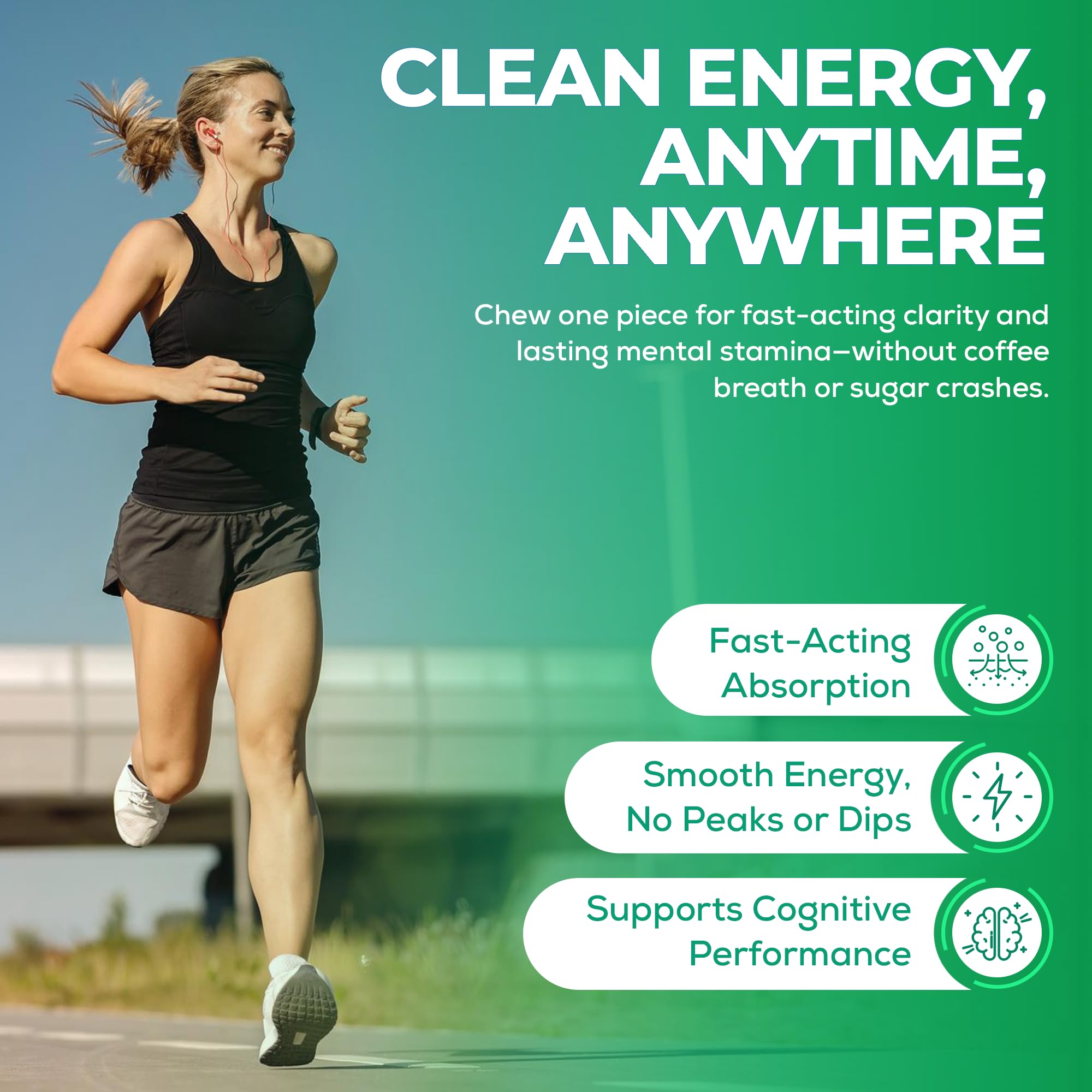 UPLIFE Caféine naturelle Menthe 40 mg pour un coup d énergie