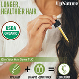 UpNature huile romarin, facile à mélanger avec huile porteuse pour routine beauté quotidienne.