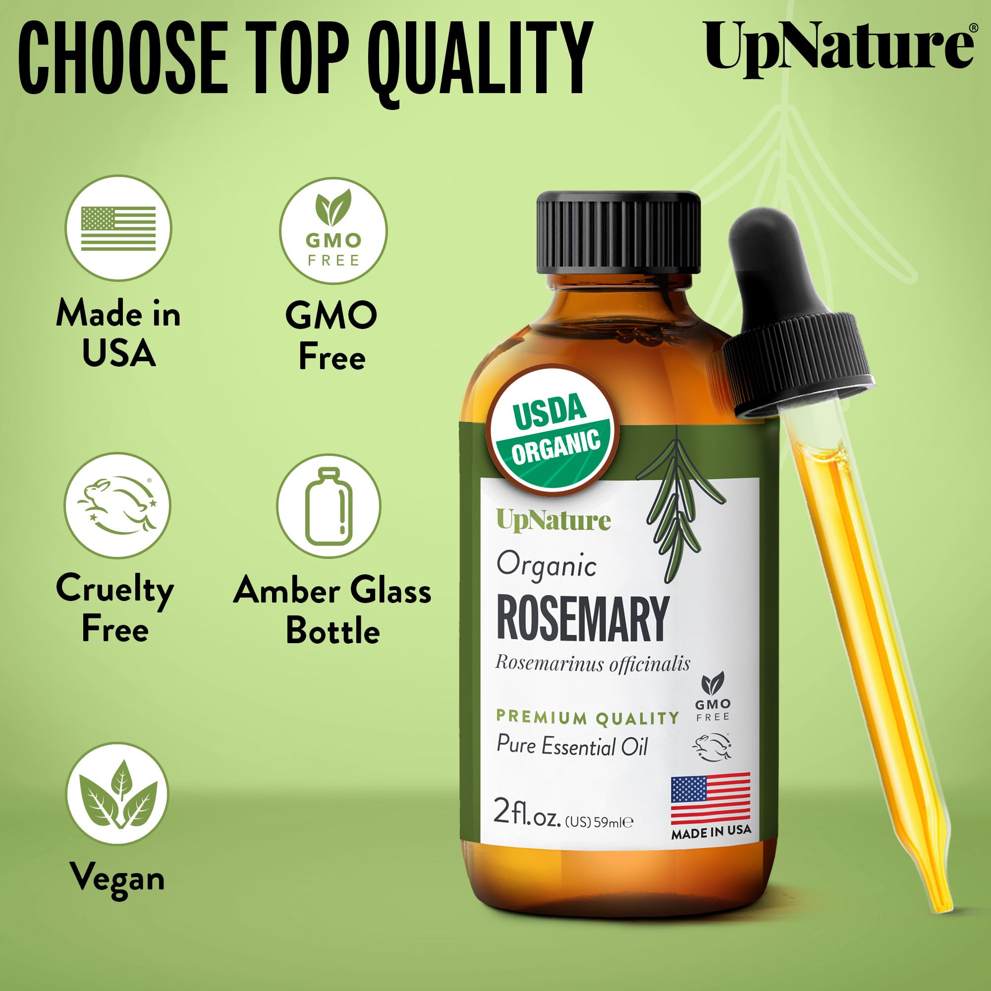 UpNature huile romarin fait maison pour soins beauté, pratique et polyvalente.