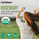 UpNature huile romarin pure pour cuir chevelu, favorise une apparence saine des cheveux.
