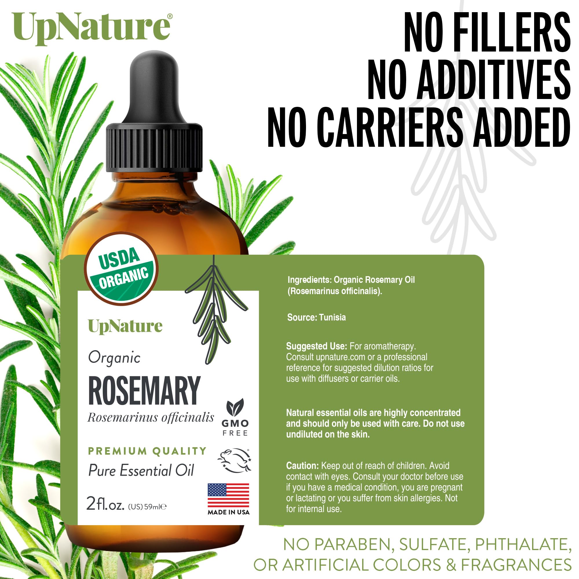 UpNature huile romarin pour visage, aide à obtenir une peau lisse et lumineuse.