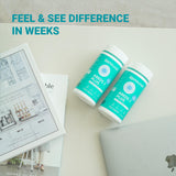UpNourish AREDS 2 Plus safran et DHA, couleur dorée et ingrédients clés.