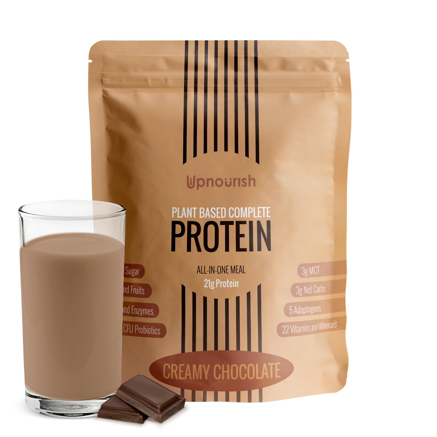 UpNourish Chocolat Protéine Végan Poudre : texture onctueuse pour démarrer la journée