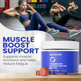 Bouteille ouverte UpNourish magnésium, pratique pour la routine nocturne