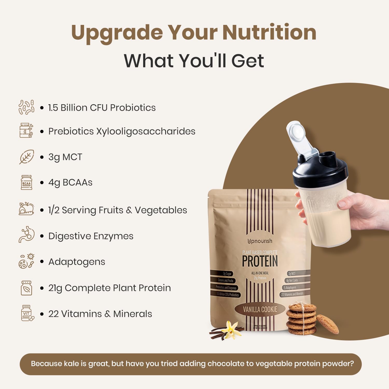 UpNourish Ingrédients naturels et végétaux, mélange prêt à l'emploi