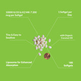 Absorption améliorée grâce à la technologie liposomale UpNourish D3 K2