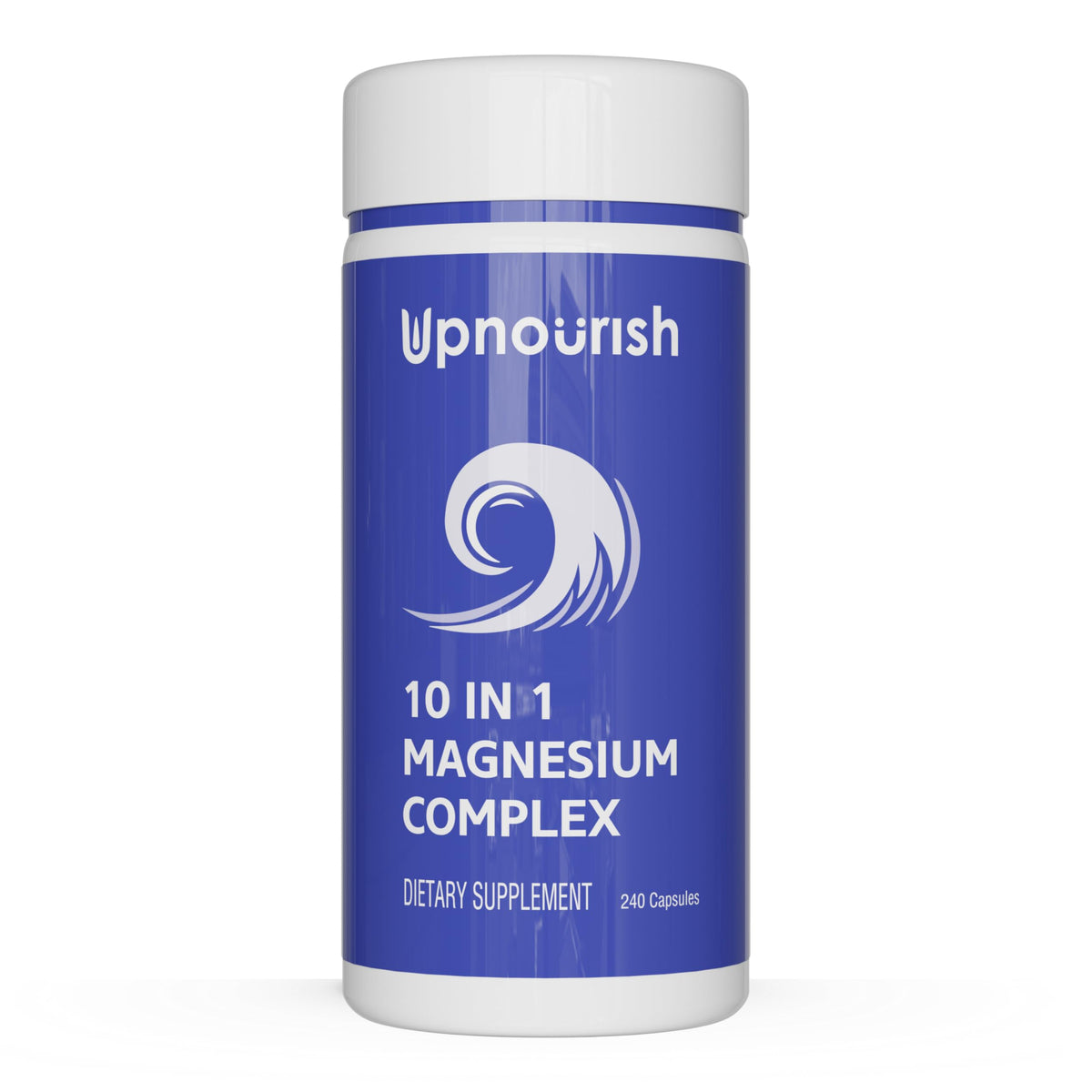 UpNourish Magnésium 10 en 1, capsules faciles, soutien musculaire et énergie durable.