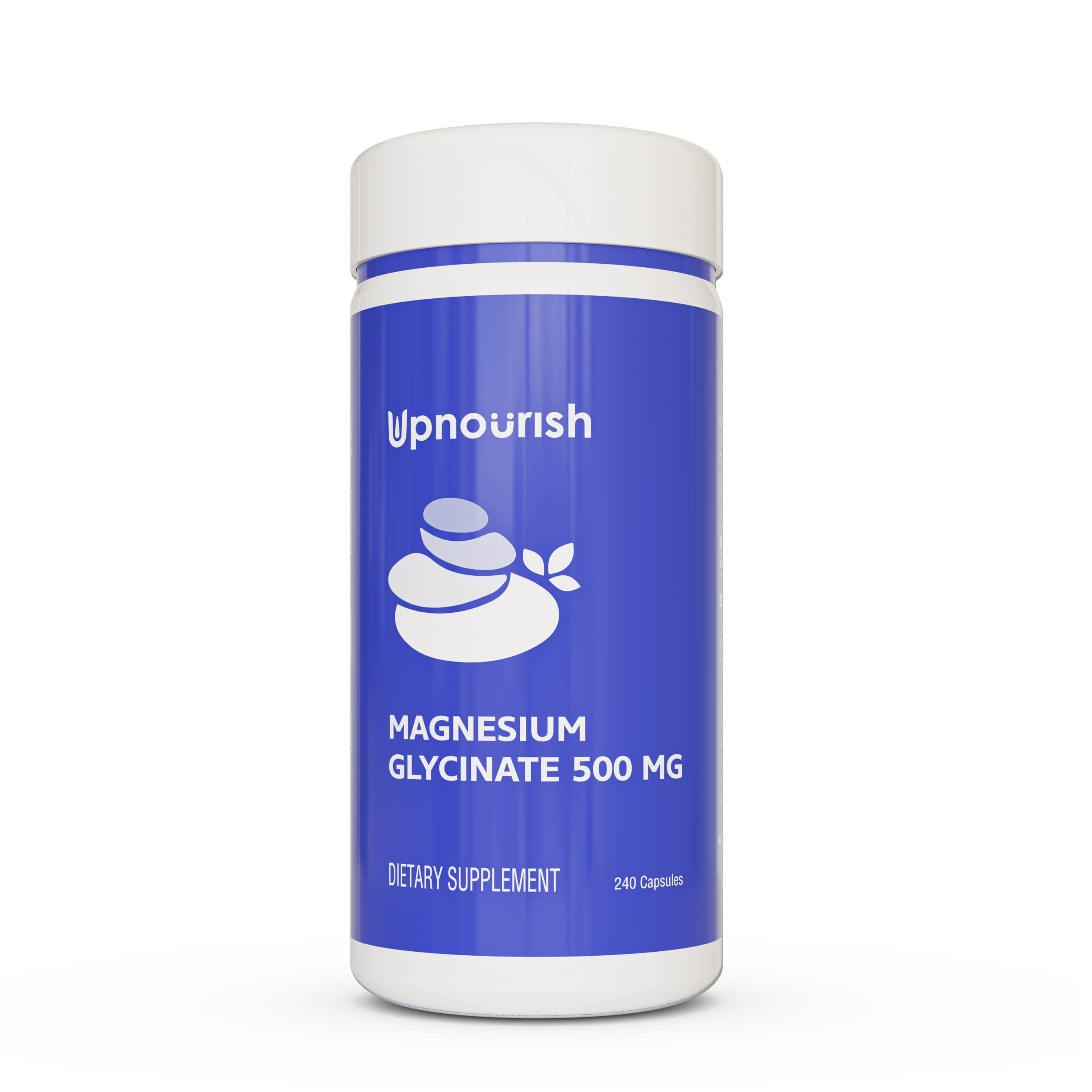 UpNourish magnésium glycinate 500 mg – emballage pour soutien général potentiel