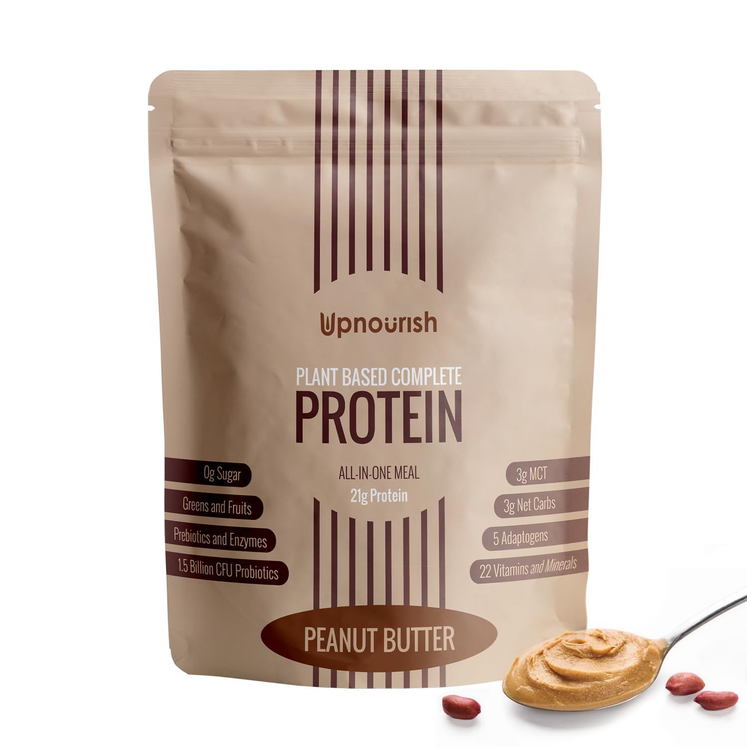 UpNourish poudre protéinée vegan; versement pour shake rapide et équilibré