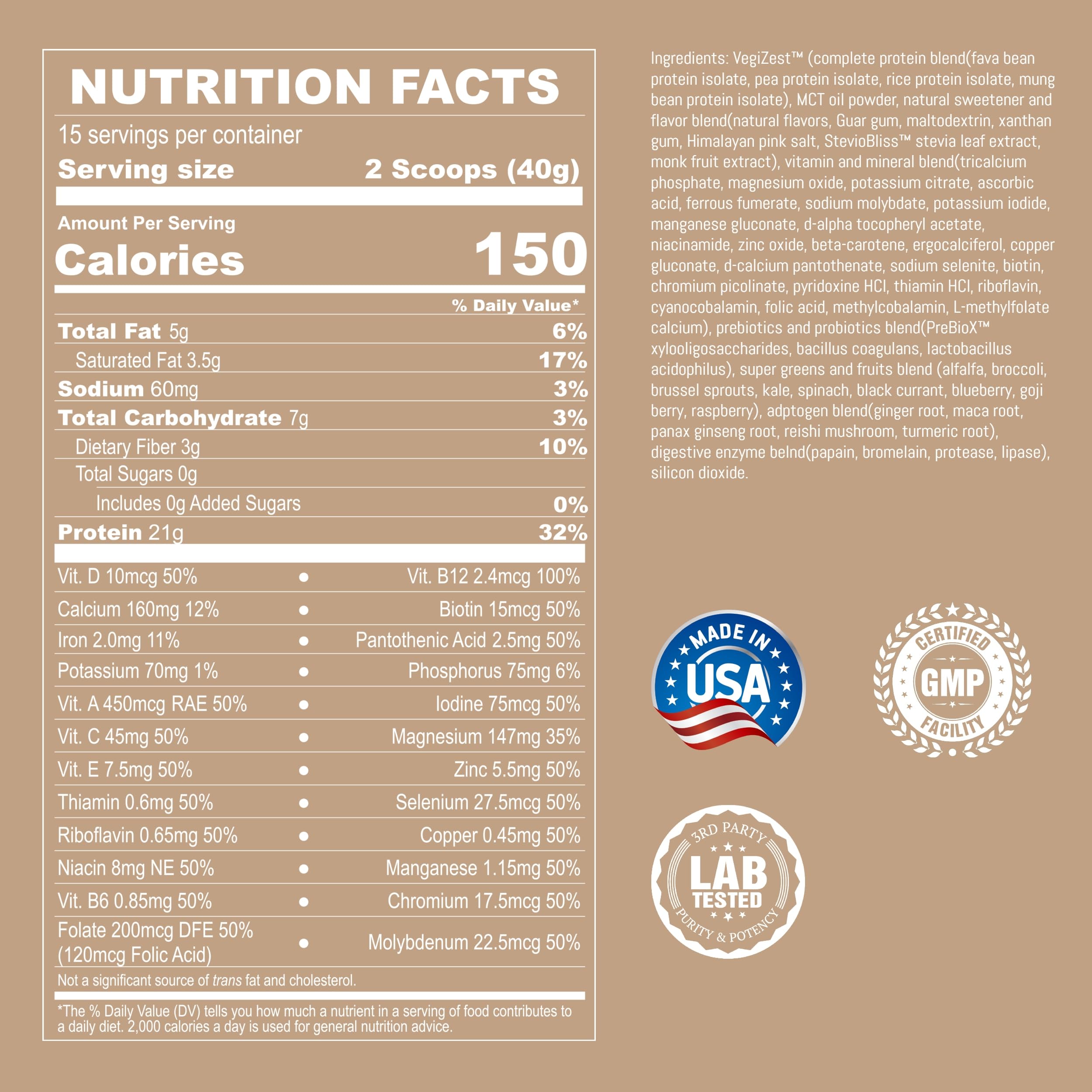 UpNourish Préparation rapide pour smoothie protéiné sain