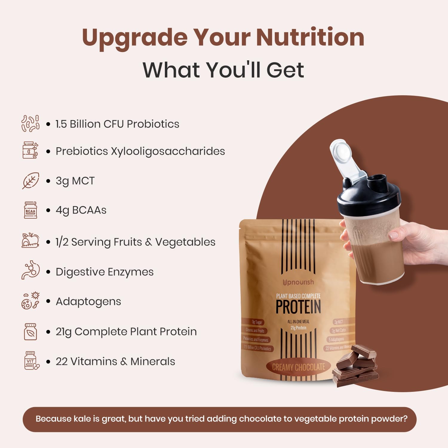 UpNourish Shake Crémeux : texture veloutée prête à mélanger