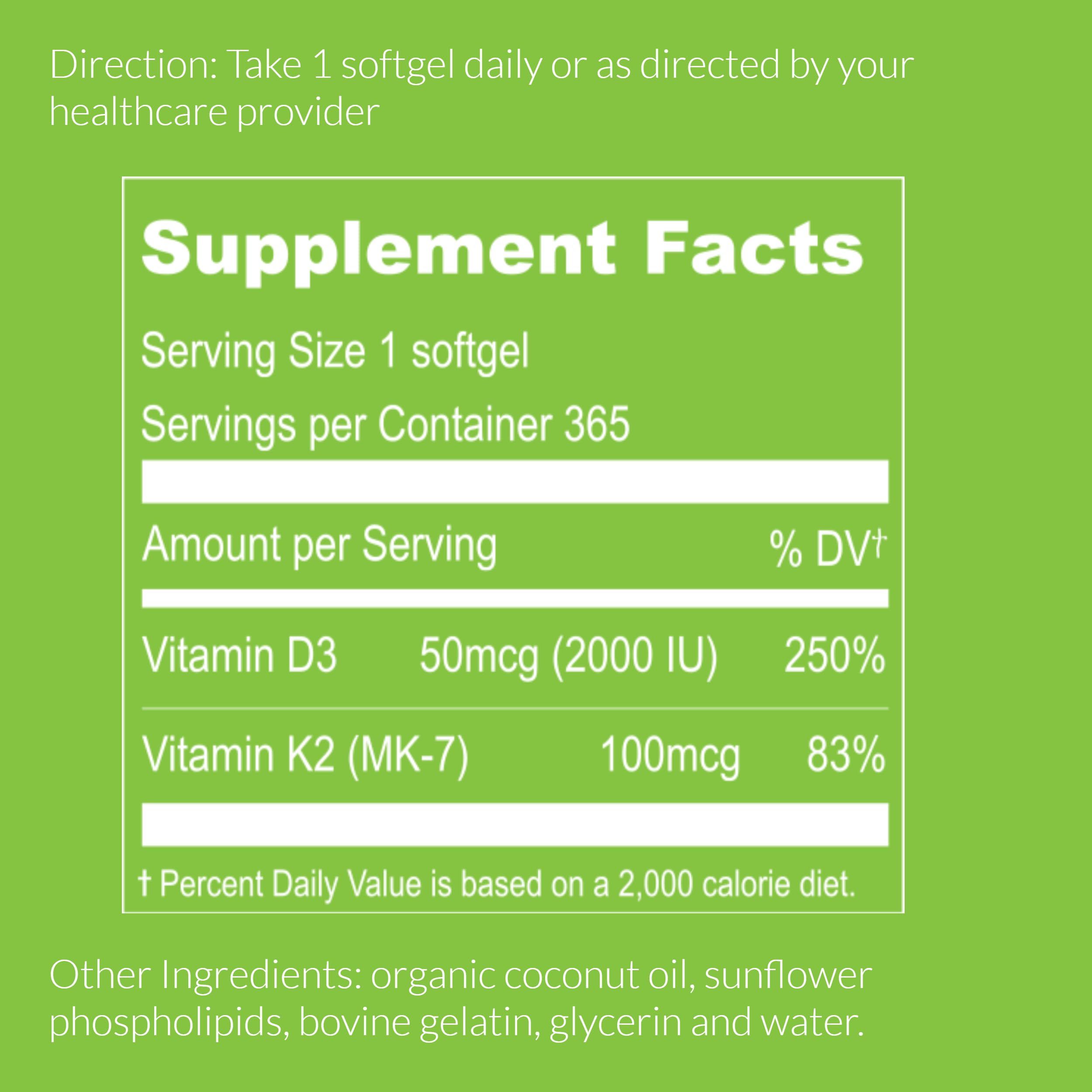 UpNourish softgels minis D3 K2, faciles à avaler