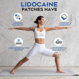 Patch patch pour genou en position d’utilisation active.