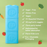 Upright Nutrition Enfants Multivitamine - Emballage blocs réutilisable et ludique.