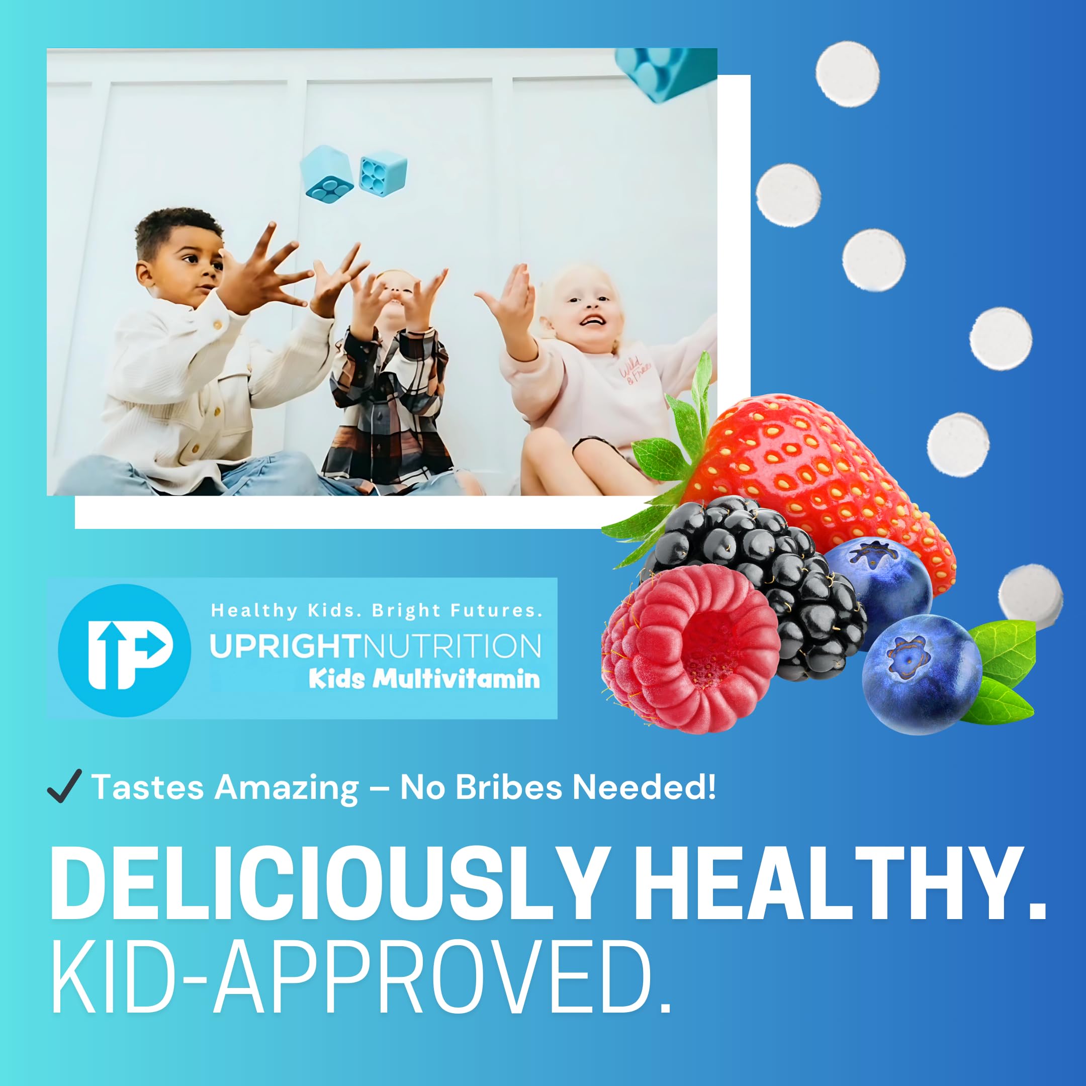 Upright Nutrition Enfants Multivitamine - Sans sucre, formulation propre pour les collations.