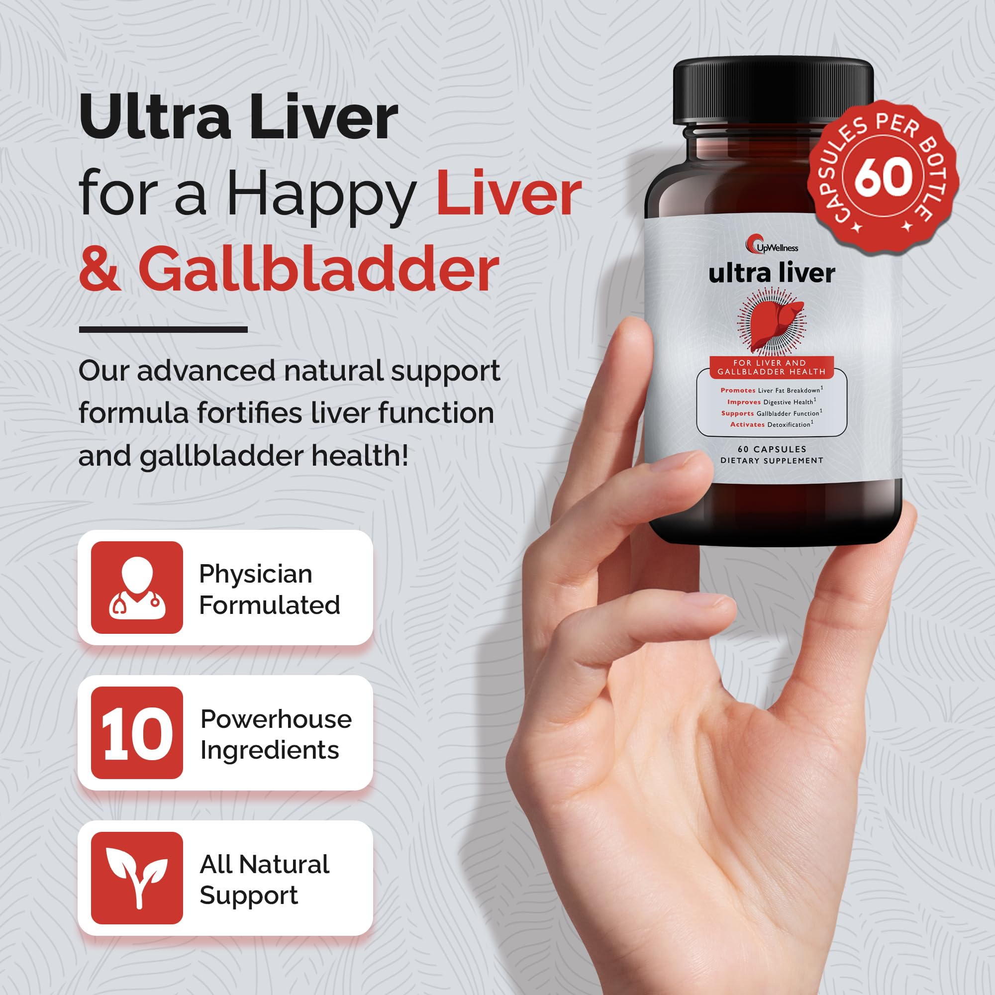 UpWellness Ultra Foie ingrédients: choix naturels pour soutenir la fonction hépatique.