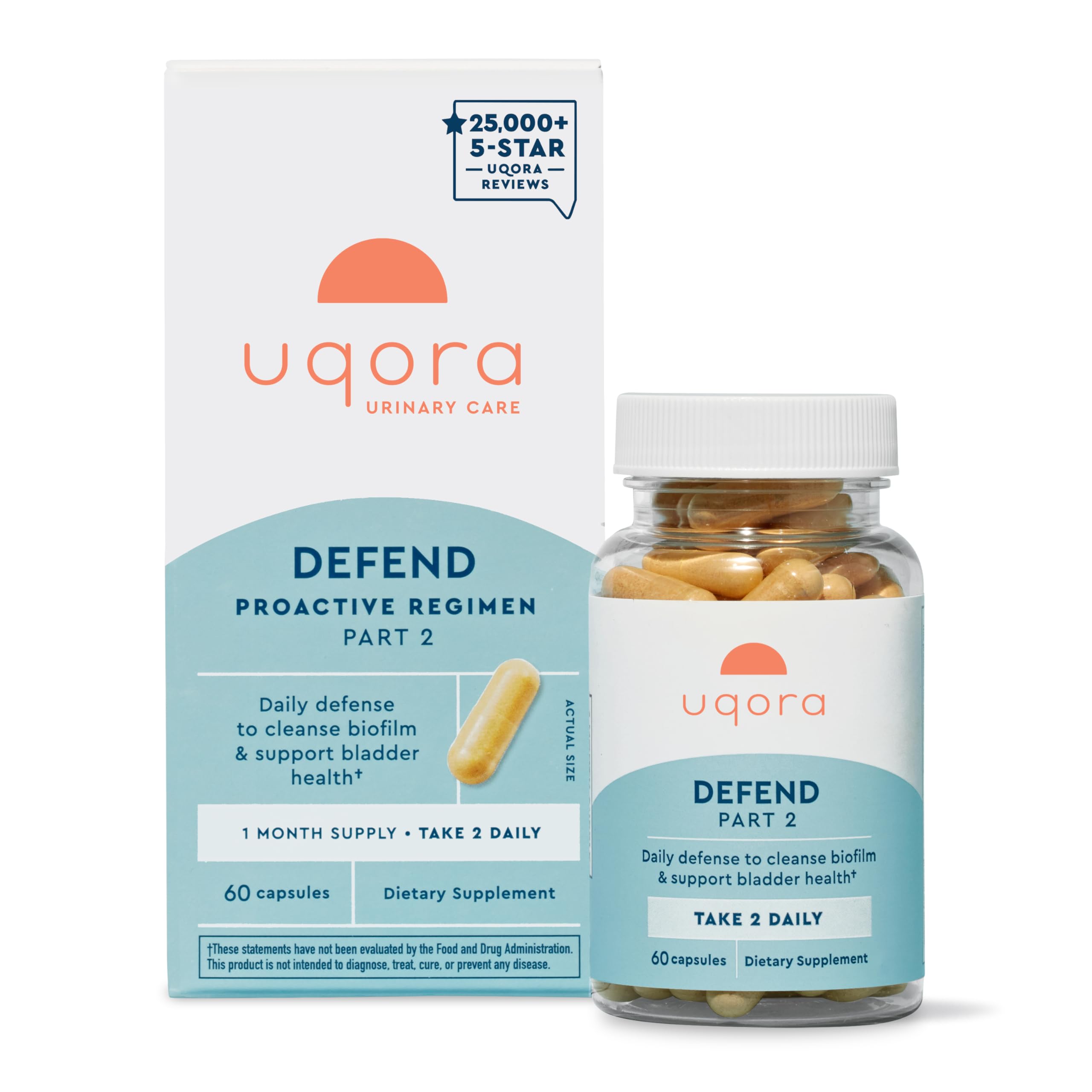 Uqora Defend – bouteille vue de face, soutien potentiel à la santé urinaire.