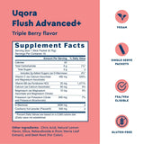 Verre d’eau avec Uqora Flush Advanced+ prêt à être bu.