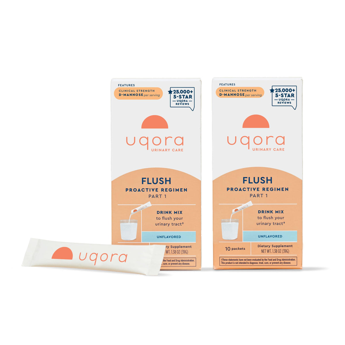 Uqora Flush paquets pratiques pour une utilisation rapide et efficace.