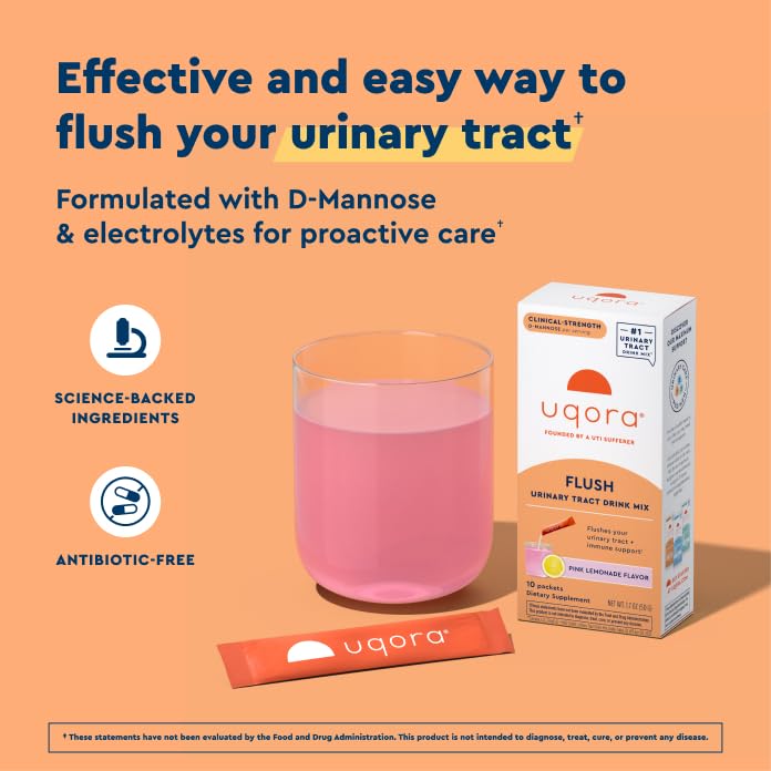 Sachets individuels Uqora Flush saveur citron-rose.