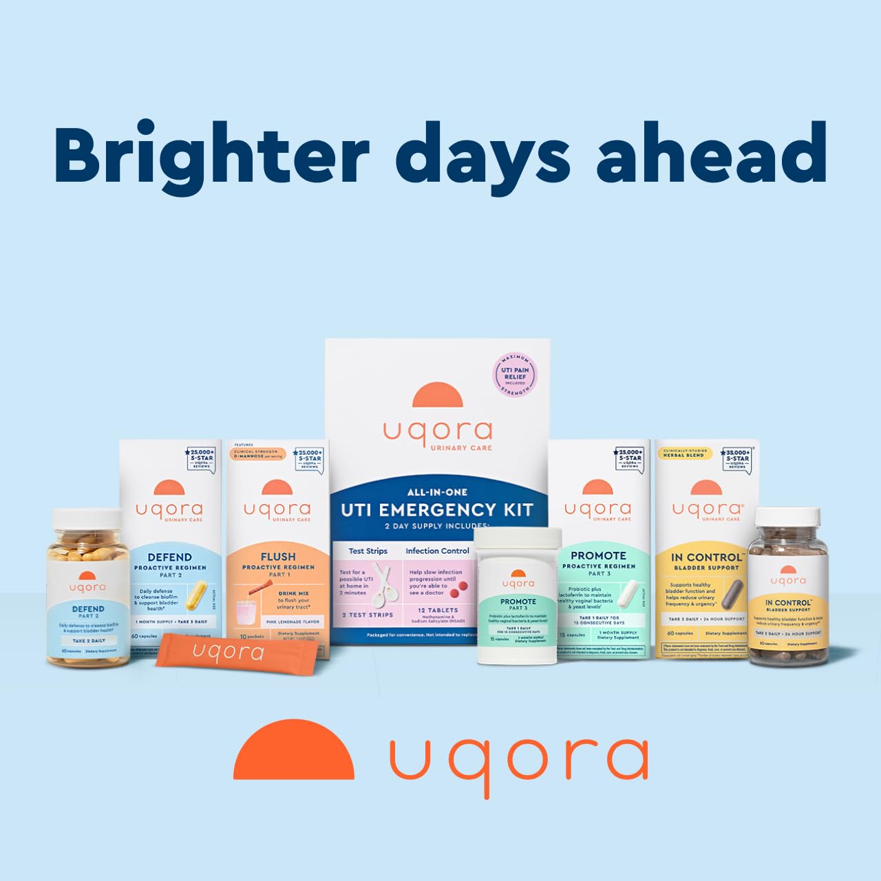 Uqora In Control : emballage indiquant sans gluten et végétarien