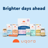 Uqora In Control : emballage indiquant sans gluten et végétarien