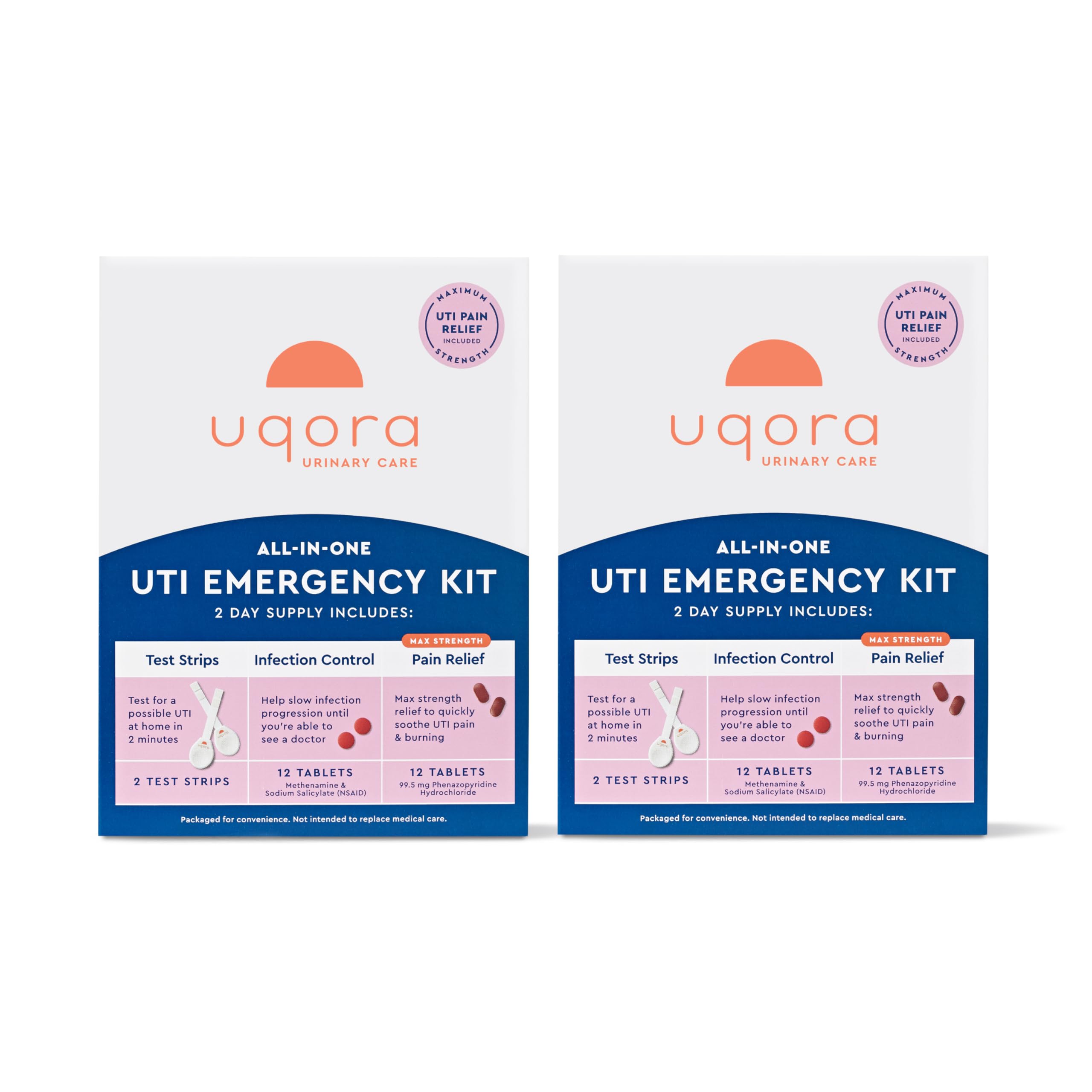 Uqora Kit d’urgence UTI ensemble, solution complète pour le soutien urinaire.