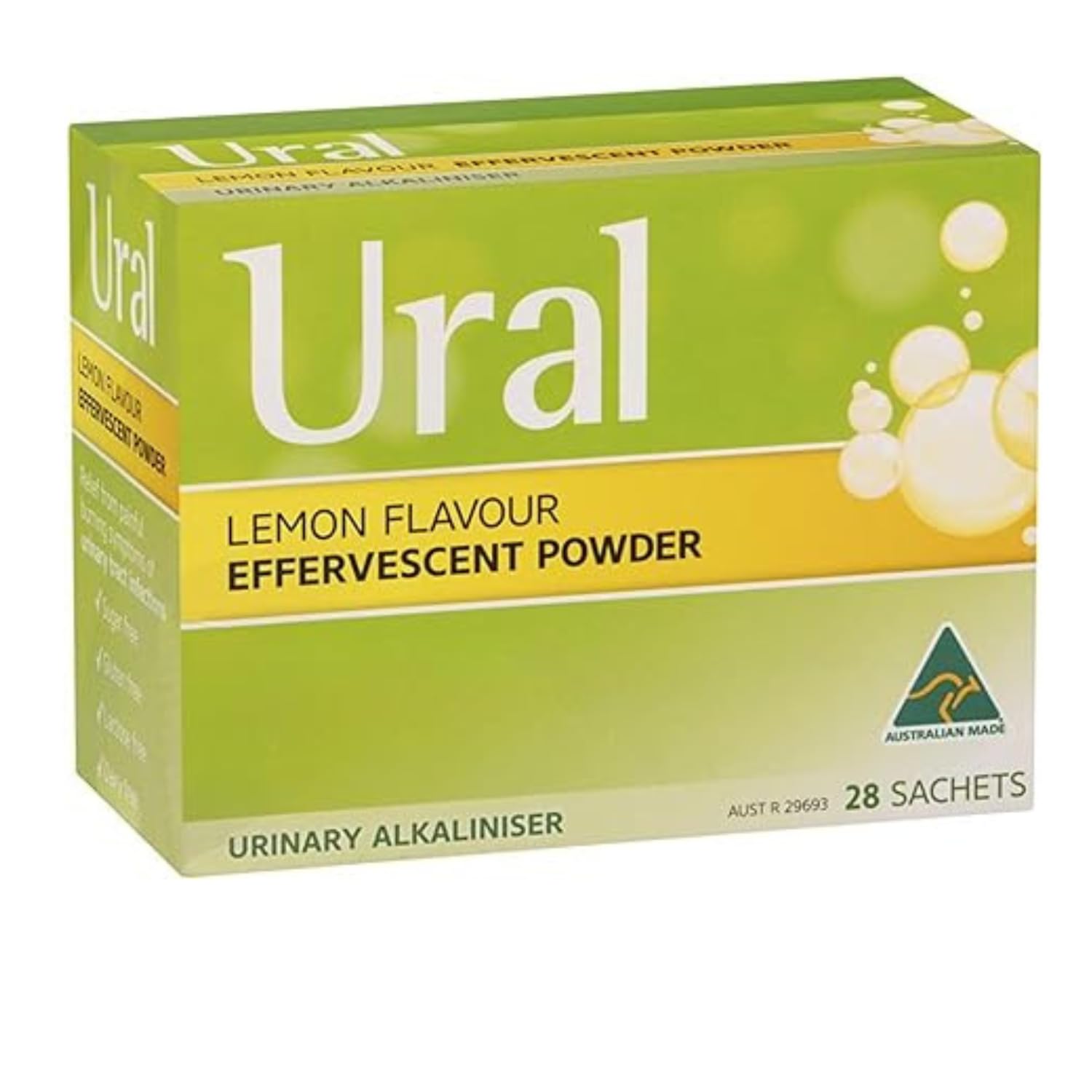 Ural poudre effervescente, sachet individuel, peut aider à réduire le risque de cystite.