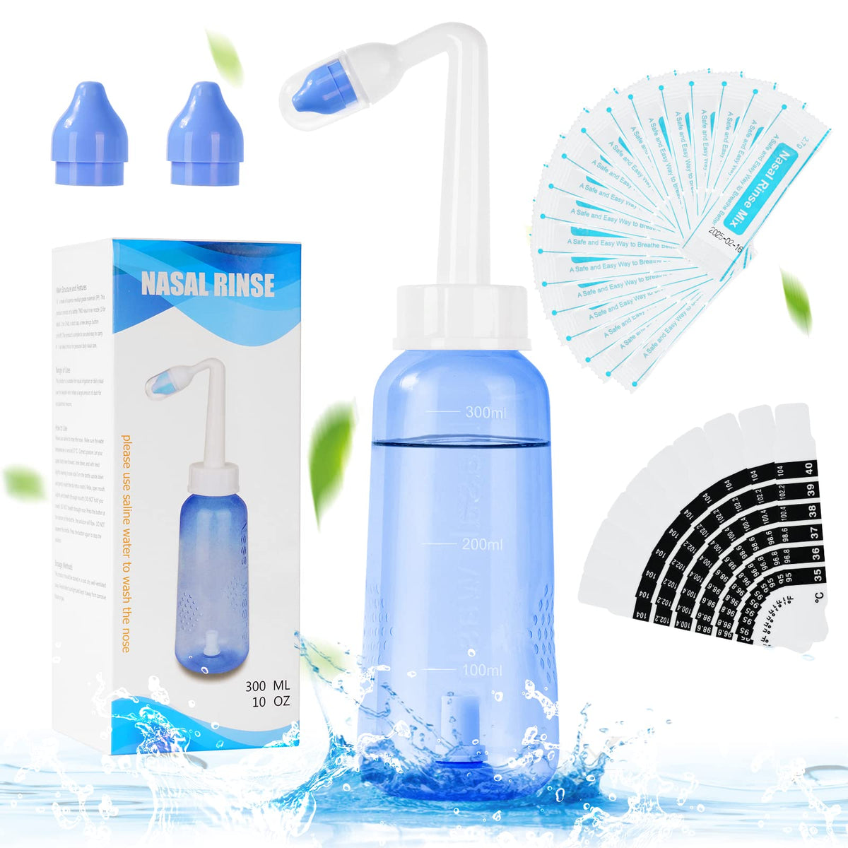 URAQT Neti Pot – bouteille rinage nasal 300 ml pratique au quotidien