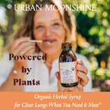 Étiquette certifiée biologique sur Urban Moonshine Clear Chest Syrup.