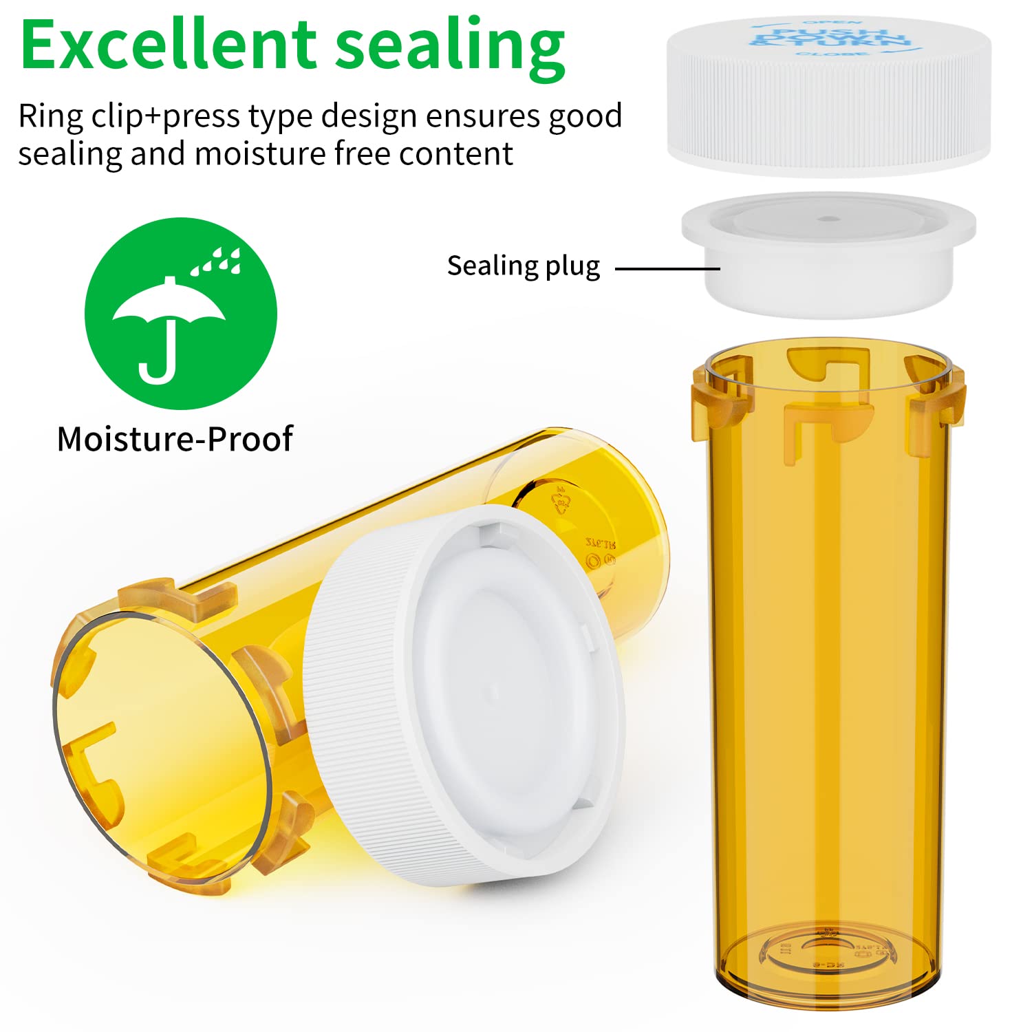 Contenant durable Urekt, résistant pour un usage répété en pharmacie ou voyage.