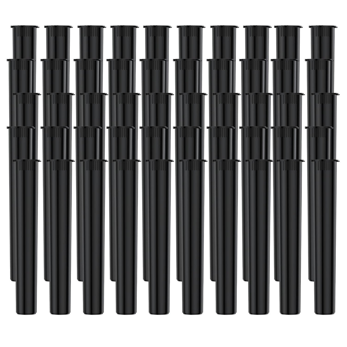 Urekt tube pilules noir 116mm capuchon poussoir, ouverture securisee.
