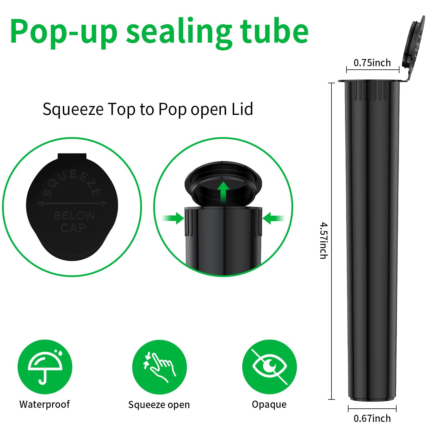 Urekt tube pilules noir 50 unités, pratique a transporter.