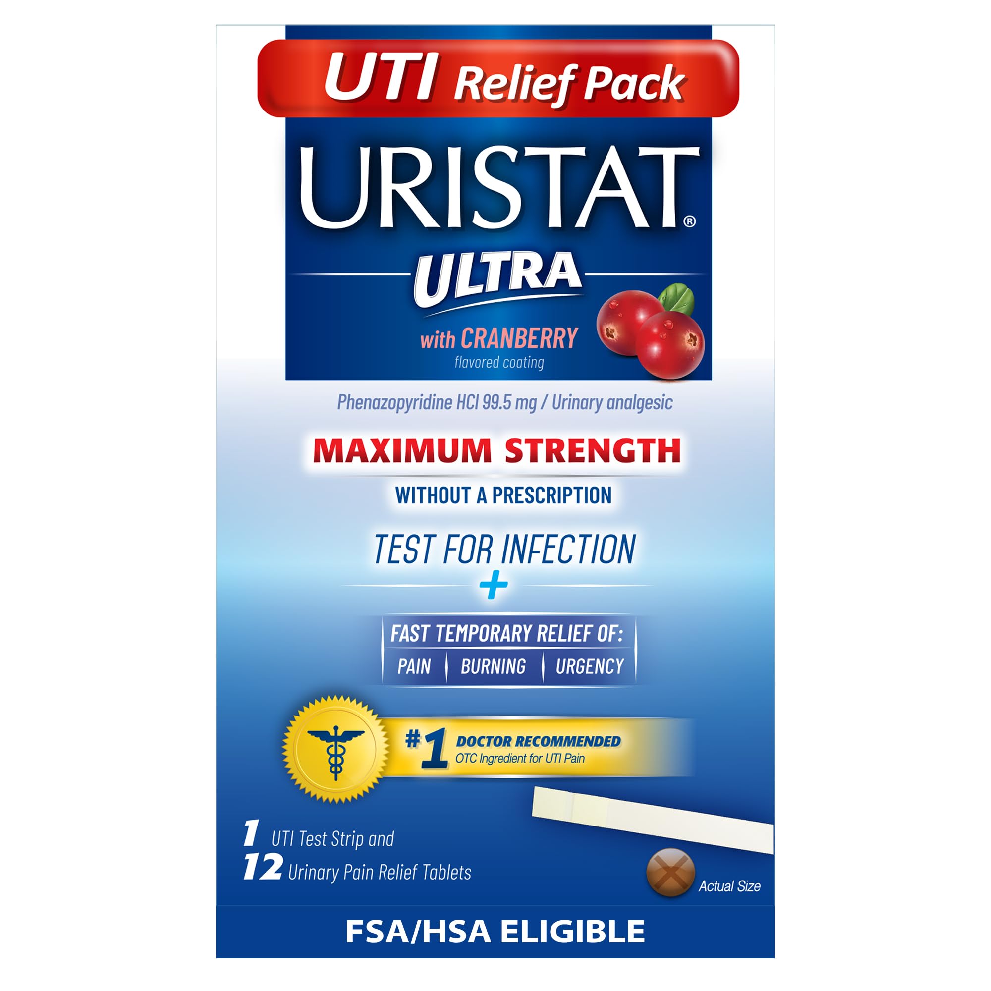 URISTAT Ultra bandelette-test UTI pour dépistage rapide à domicile.