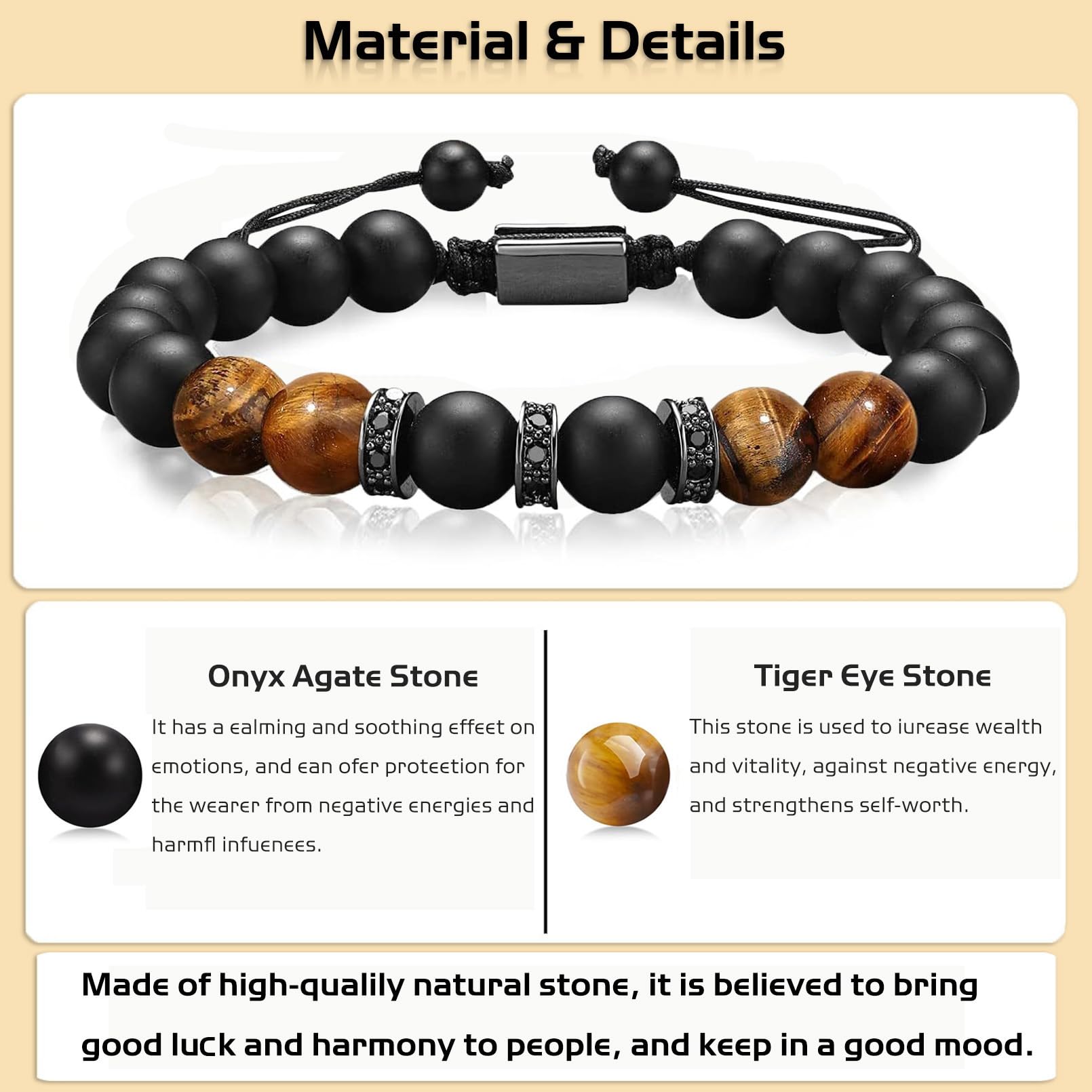 uroclysmic onyx noir bracelet, design élégant et stabilité émotionnelle.