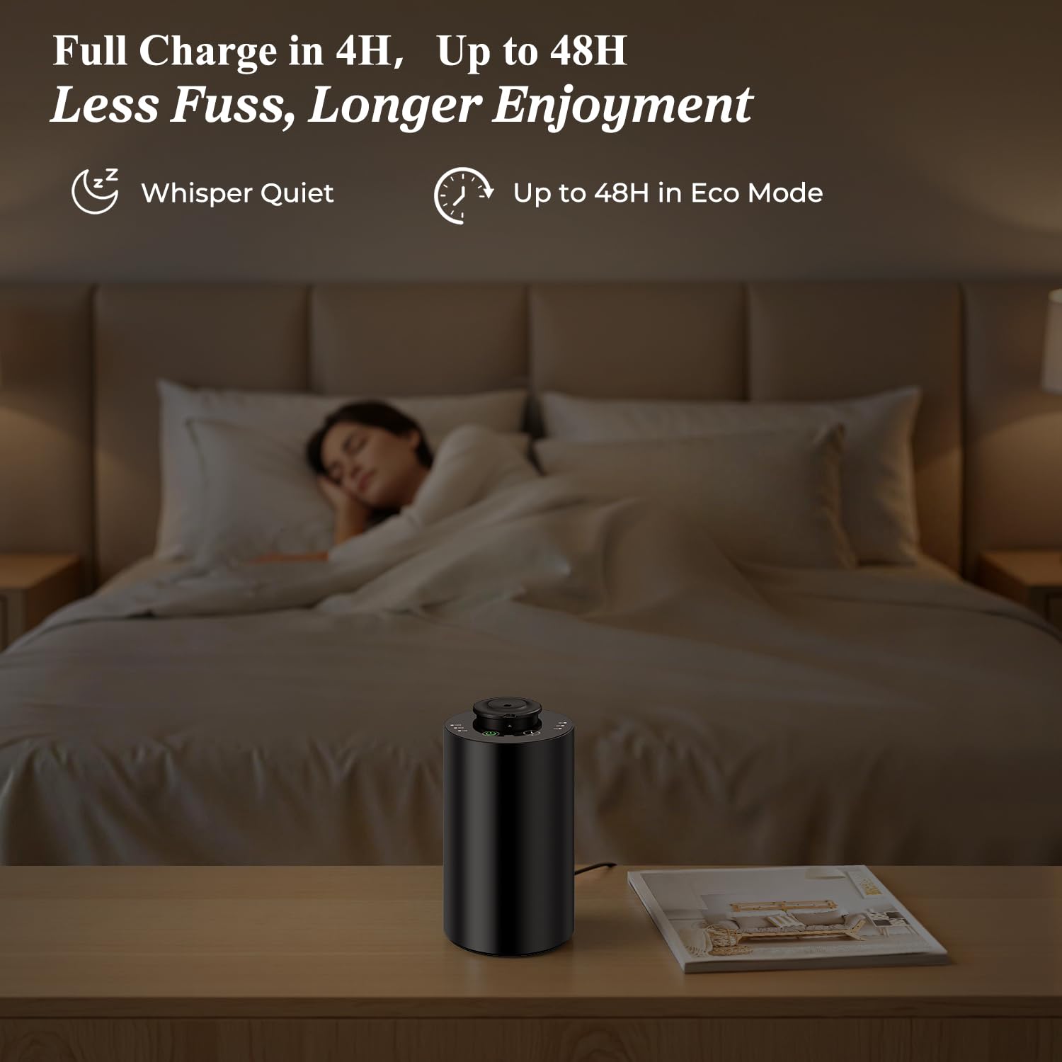 URPOWER diffuseur véhicule autonomie jusqu'à 48 heures, pratique en déplacement.