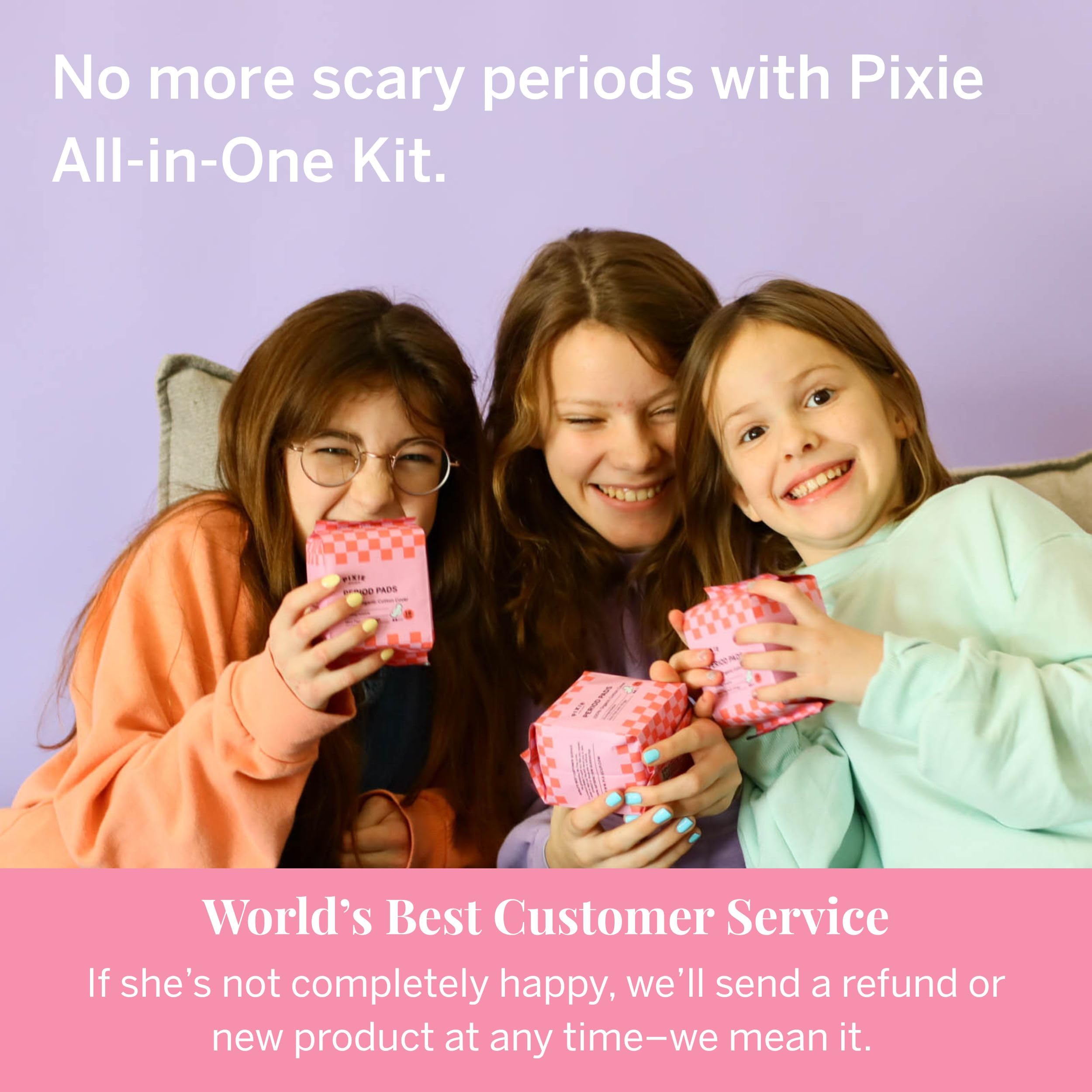Lingettes féminines sans parfum Pixie Cup, usage quotidien doux.