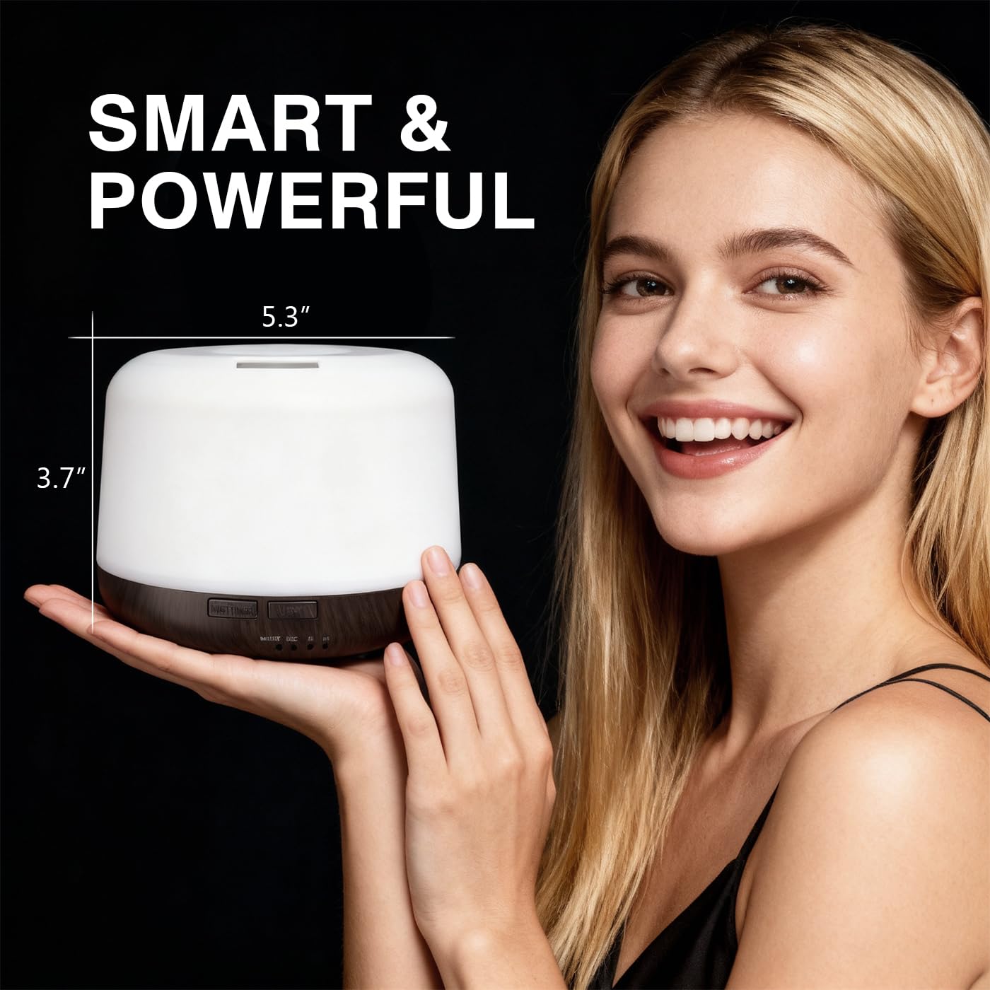 Diffuseur USB grand capacité 500 ml pour les pièces spacieuses.