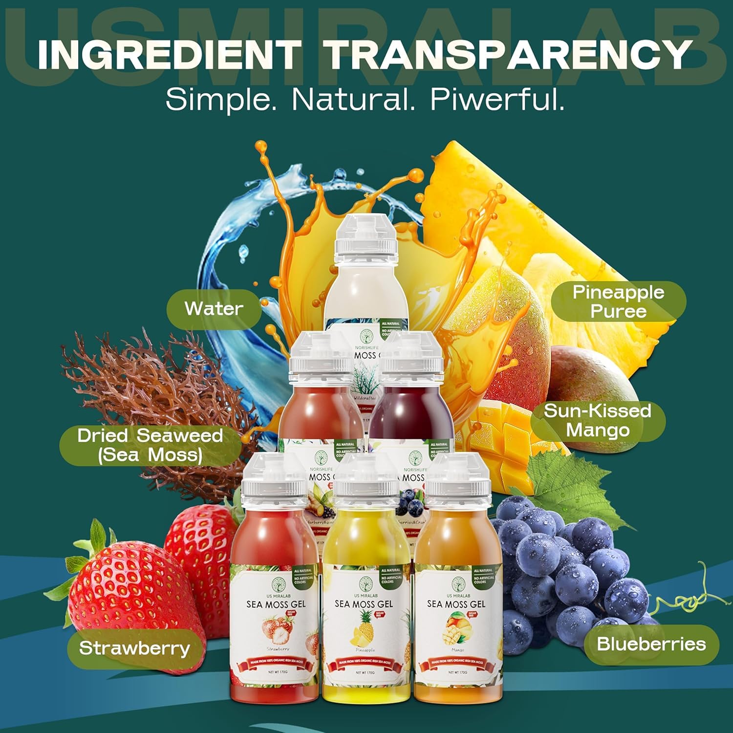 USMIRALAB Gel Fraise juteuse, parfait dans yaourts végétaux.