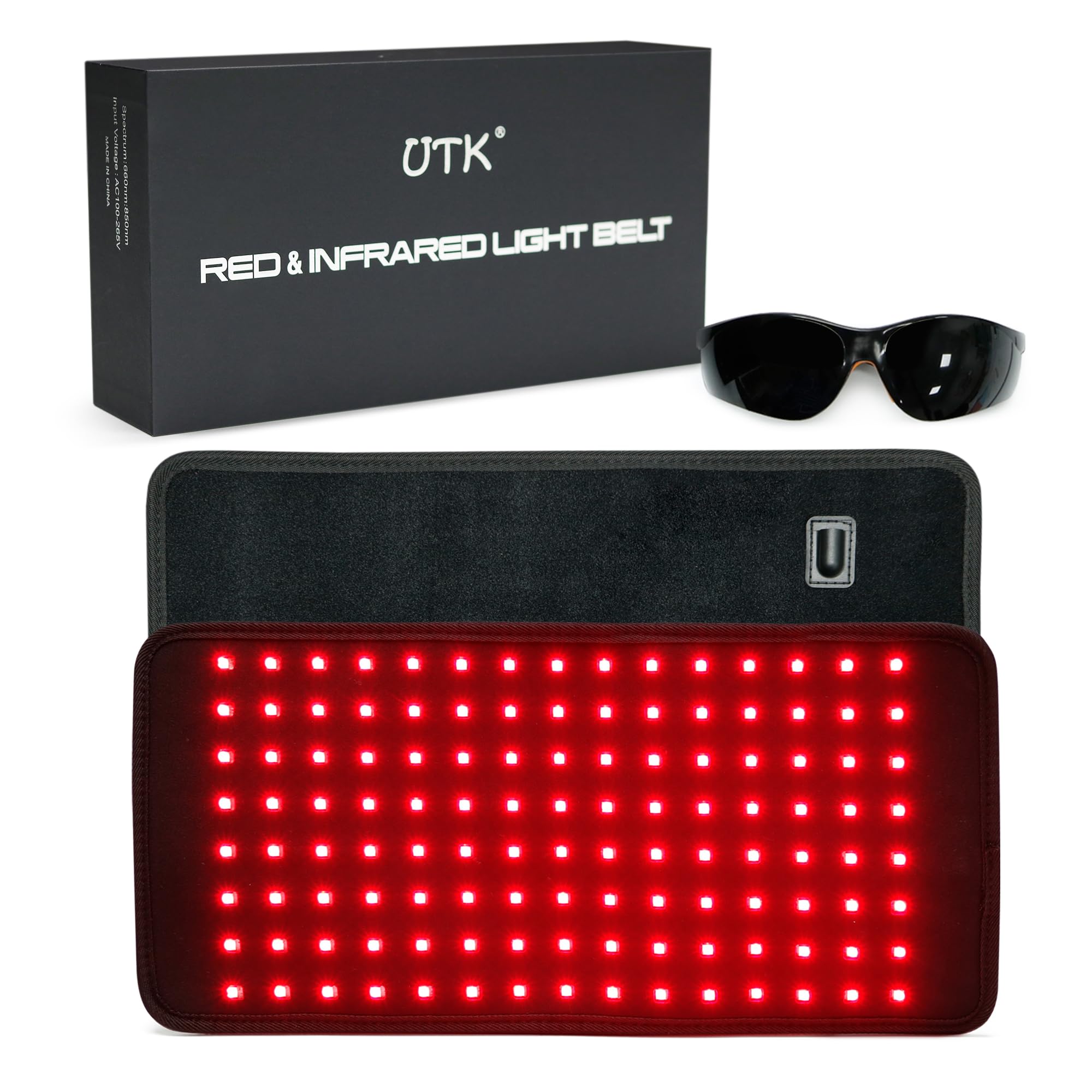 UTK bandeau thérapie lumière rouge 660nm pour la peau et le confort