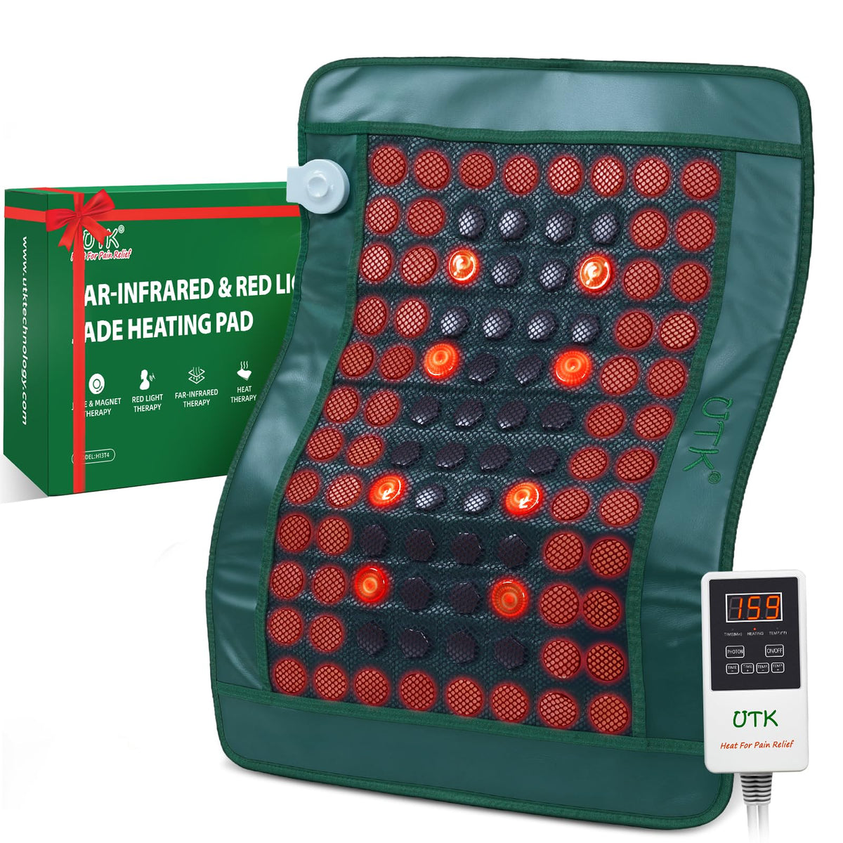 UTK tapis chaleur infrarouge dos avant, réchauffe ciblée et confort rapide.