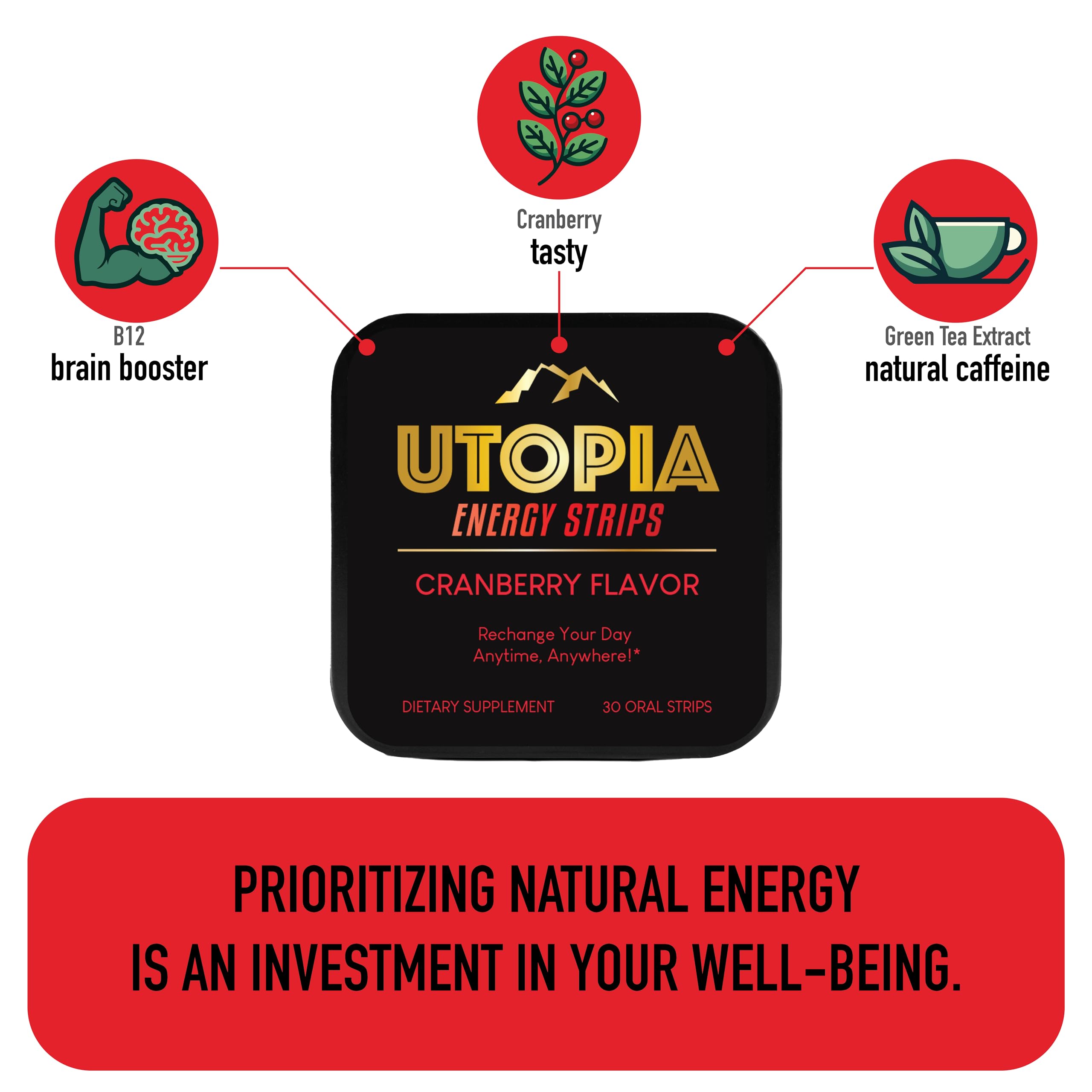 UTOPIA Strips Energy Strips utilisation rapide pour sport et études.