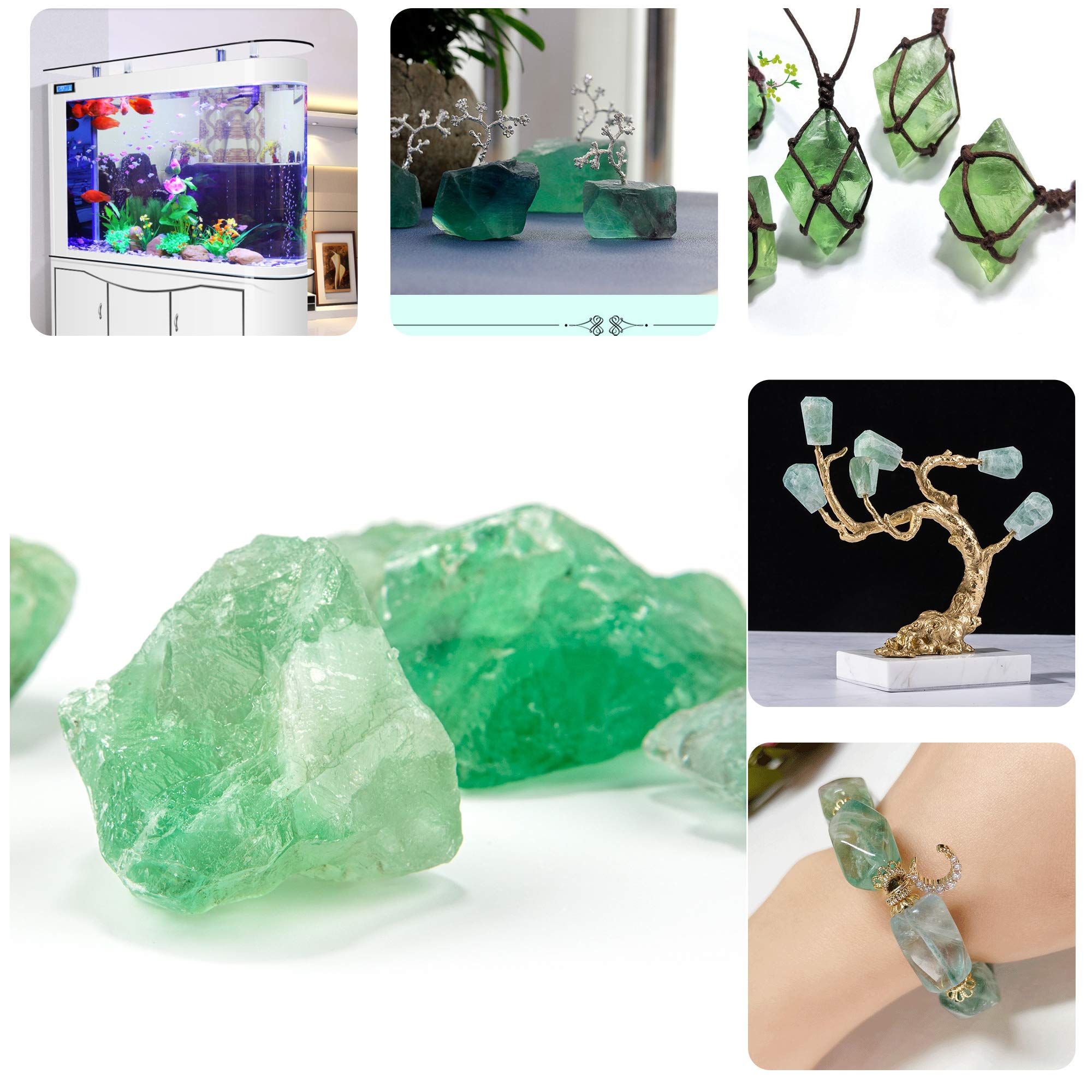 UU UNIHOM green fluorite rough 1-25inch shows natural color variations