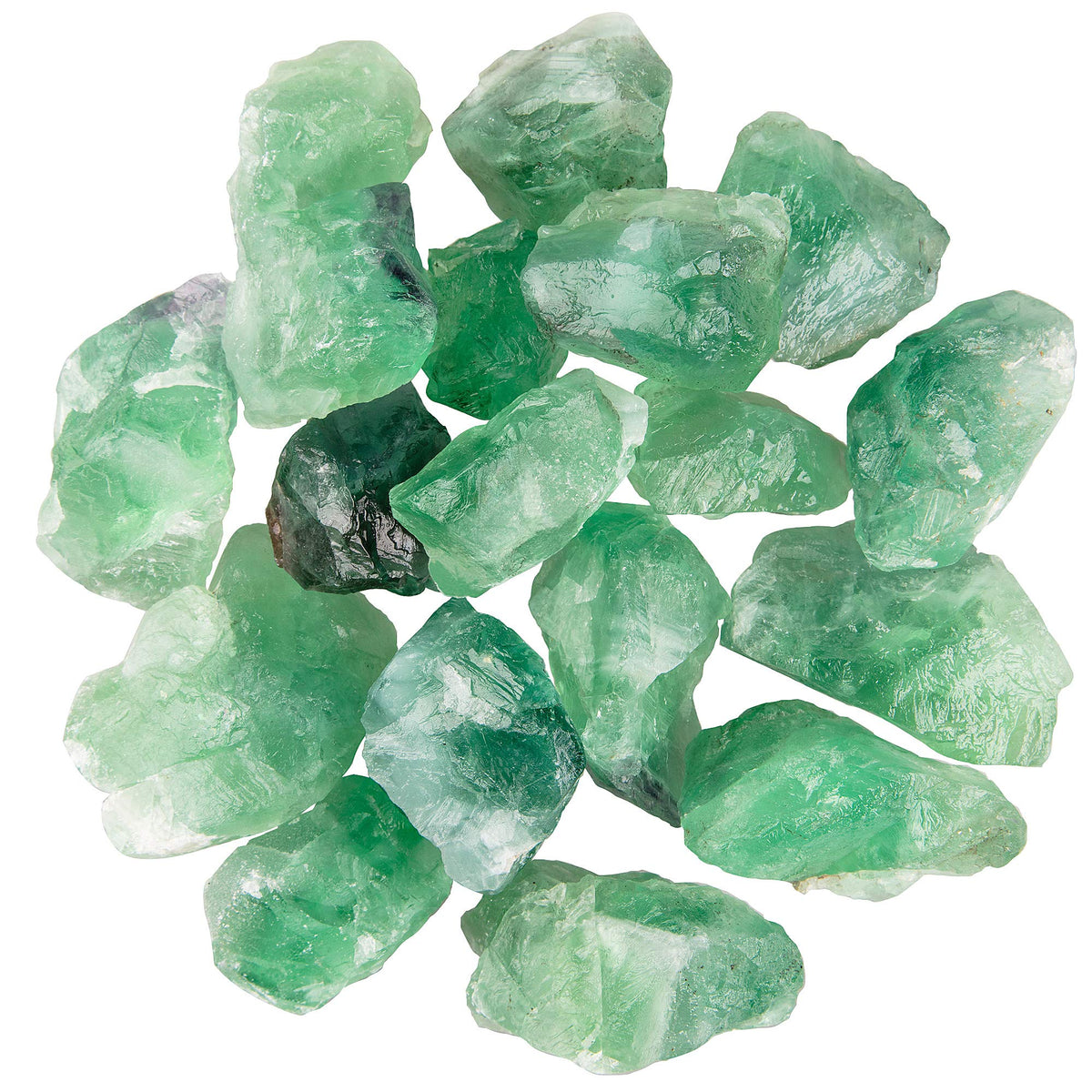 UU UNIHOM green fluorite rough 1lb ready for tumbling and display