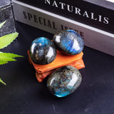UU UNIHOM Labradorite multicolore, pierre paume polie pour rituel de gratitude.