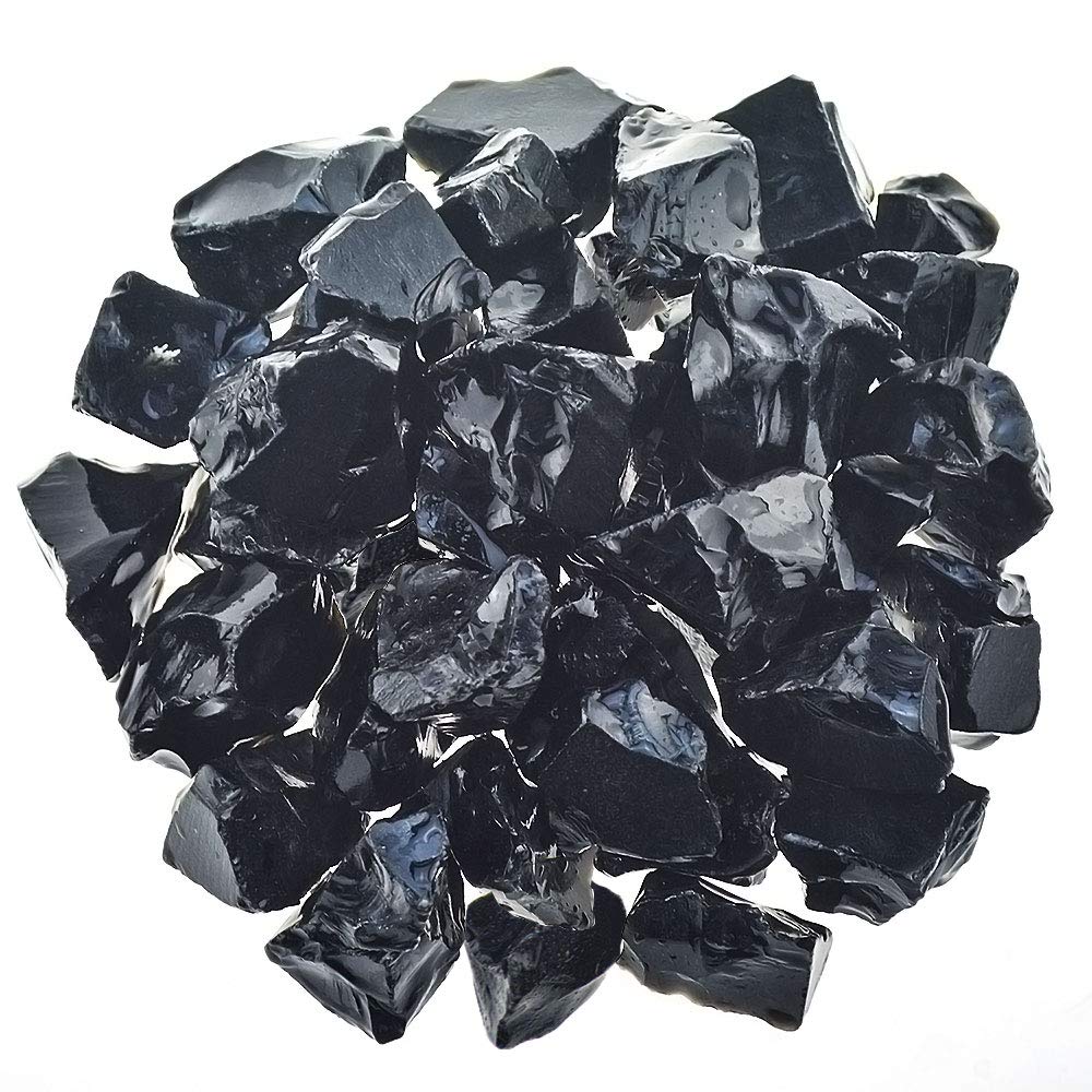 UU UNIHOM obsidienne noire brute en vrac, idéal pour débuter une collection.