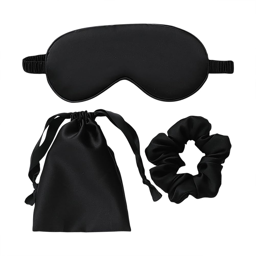 Masque UUYYEO en satin noir pour des nuits douces et reposantes