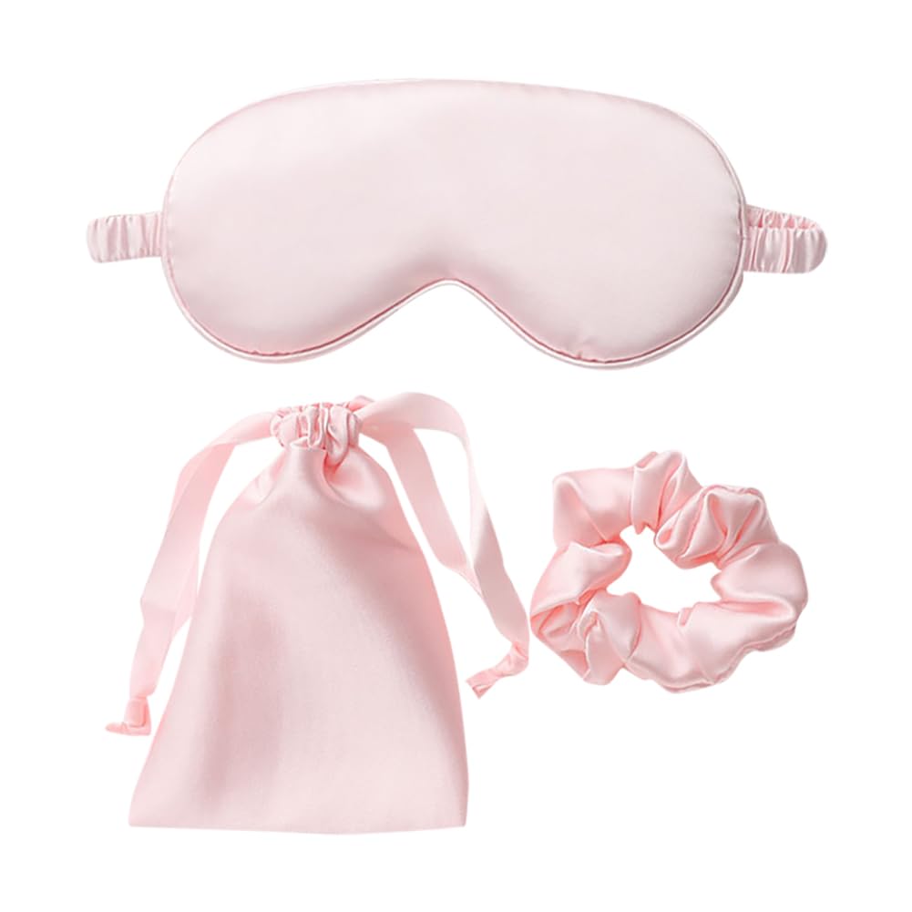 Masque yeux UUYYEO satin rose, douceur luxueuse pour favoriser le sommeil.