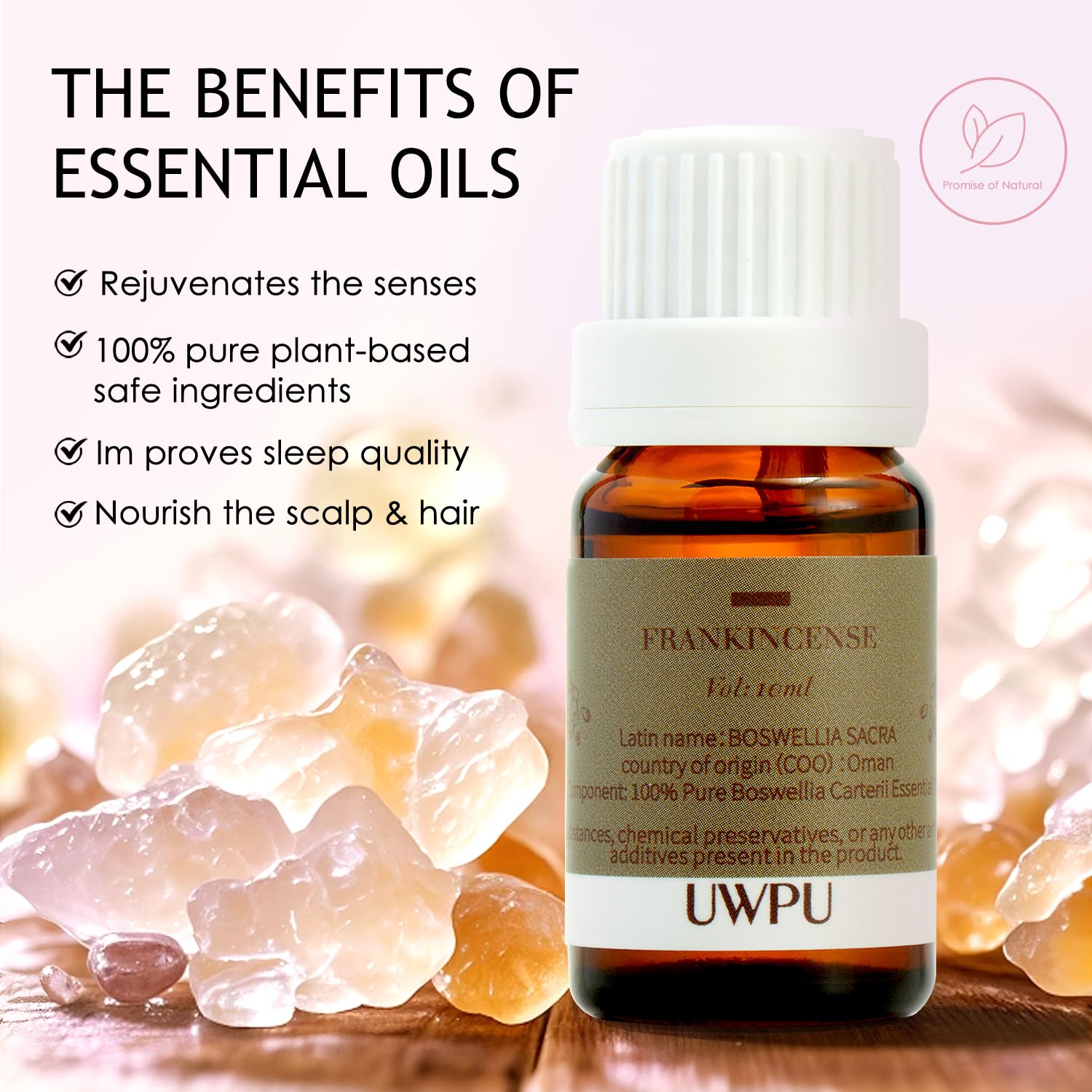 UWPU Oman huile essentielle d'encens pour peau, hydratation et douceur.